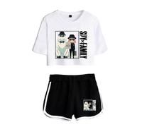 LKY STAR Anime Spy x Family T-Shirts et Shorts Set Anya Loid Yor Forge Cosplay Haut Court et Shorts 2pcs pour Femme Fille