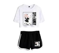 LKY STAR Anime Spy x Family T-Shirts et Shorts Set Anya Loid Yor Forge Cosplay Haut Court et Shorts 2pcs pour Femme Fille