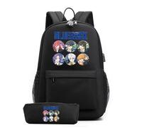 LKY STAR Blue Lock Sacs à Dos avec Trousse à Crayons Anime Cartable Trousse Unisexe Ensemble de Cartables Isagi Yoichi Étudiants Backpack 2pcs