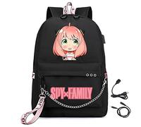 LKY STAR Spy x Family Merch Garçon Fille Sacs à Dos avec port de Charge USB et Prise Casque Cartable pour Ordinateur Portable