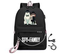 LKY STAR Spy x Family Merch Garçon Fille Sacs à Dos avec port de Charge USB et Prise Casque Cartable pour Ordinateur Portable
