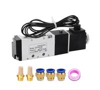 LKYAQJKGQ Électrovanne de Commande pneumatique 4V110-06, 5 Voies, 2 Positions, 1/8 ", 5/2, DC12V 24V AC110V AC220V avec raccord 4 6 8 10 12mm(4V110-06-I and 6mm,AC24V)