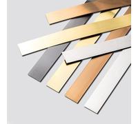 LKYJD 10mm*20m Baguette de Moulure moulure adhesive Baguette Murale en Acier Inoxydable à Coller, Baguette Décorative pour Mur, Cadre de Miroir, Artisanat, Argenté