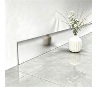 LKYJD Plinthe Adhésive en Acier Inoxydable 2,5 m | Bande Métallique Adhésive pour Bas de Mur, Bord de Meuble, Fente de Sol, Protection Antirouille(Brushed Silver,10cm)