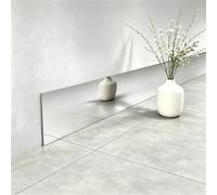 LKYJD Plinthe Adhésive en Acier Inoxydable 2,5 m | Bande Métallique Adhésive pour Bas de Mur, Bord de Meuble, Fente de Sol, Protection Antirouille(Glossy Silver,8cm)