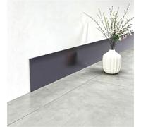LKYJD Plinthe Adhésive en Acier Inoxydable 2,5 m | Bande Métallique Adhésive pour Bas de Mur, Bord de Meuble, Fente de Sol, Protection Antirouille(Brushed Black,6cm)