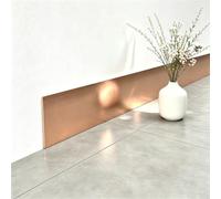 LKYJD Plinthe Adhésive en Acier Inoxydable 2,5 m | Bande Métallique Adhésive pour Bas de Mur, Bord de Meuble, Fente de Sol, Protection Antirouille(Brushed Rose Gold,8cm)