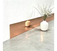 LKYJD Plinthe Adhésive en Acier Inoxydable 2,5 m | Bande Métallique Adhésive pour Bas de Mur, Bord de Meuble, Fente de Sol, Protection Antirouille(Glossy Rose Gold,8cm)