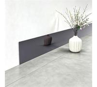 LKYJD Plinthe Adhésive en Acier Inoxydable 2,5 m | Bande Métallique Adhésive pour Bas de Mur, Bord de Meuble, Fente de Sol, Protection Antirouille(Glossy Black,8cm)