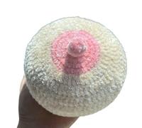 LKYLVEE Modèle de Sein tricoté Femelle - Modèle de Simulation de Lait Maternel Faux - Modèle de Sein de Simulation pour consultante en Lactation,Rose,12cm