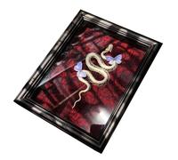 LKYLVEE Papillon encadré avec Squelette de Serpent - Spécimen d'insecte Gothique - Taxidermie, Objets de Collection, décoration Murale pour la Maison,A