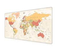 LL-COEUR Carte du Monde XXL Tapis de Souris Gaming Lavable 110x60x0,3cm Grand Sous Main Bureau Clavier Multifonction Mouse Pad pour Jeux, Ordinateur et Bureau