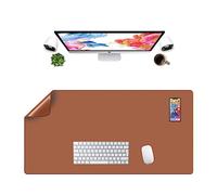 LL-COEUR Double Face Cuir Tapis de Souris Bureau Table Mat Hydrorésistant Ordinateur Pad (1000 x 500 x 2 mm, Marron)