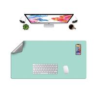LL-COEUR Double Face Cuir Tapis de Souris Bureau Table Mat Hydrorésistant Ordinateur Pad (1000 x 500 x 2 mm, Vert Menthe + Gris)