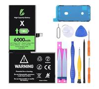LL TRADER Batterie pour iPhone X, 6000mAh Batterie Haute capacité avec Outils de réparation