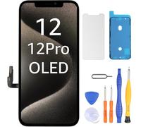 LL TRADER Écran OLED pour iPhone 12/iPhone 12 Pro 6,1" Écran de rechange FHD Écran tactile 3D Touch Digitizer Cadre de montage et kits de réparation