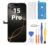 LL TRADER Écran pour iPhone 15 Pro LCD 6,1" Écran de Rechange FHD Écran Tactile 3D Touch Digitizer Cadre Montage et Kit de réparation A