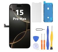 LL TRADER Écran pour iPhone 15 Pro Max LCD 6,7" Écran de Rechange FHD Écran Tactile 3D Touch Digitizer Cadre Montage et Kit de réparation A