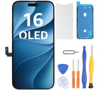 LL TRADER Écran pour iPhone 16, 6.1" OLED Remplacement et Kit de Réparation | Retina OLED Écran Tactile 3D Touch Digitizer Cadre Montage avec Ruban Adhésif Étanche, Protecteur (Programmable Truetone)