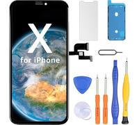 LL TRADER Écran tactile de rechange pour iPhone X 5,8" LCD avec kit d'outils de réparation - Cadre noir
