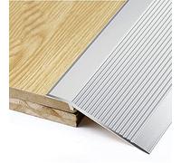 LLAA Barre de seuil 10 Cm De Large Bande De Transition De Plancher Bois À Carrelage, T Forme Seuils Réducteur Flûte Rampe D'entrée, pour Porte D'entrée/Balcon/Portes, Silver, Long 100cm/39.4in