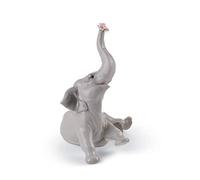 LLADRÓ Figurine Bébé éléphant avec Fleur Rose
