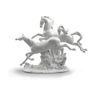 LLADRÓ Figurine Chevaux au Galop. Blanc