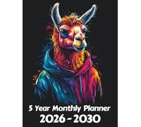 Llama 5 Year Monthly Planner: Large 60 Month Sunday to Saturday Calendar | Gift For People Who Love Farm Animals, Countryside Lovers | Ideal for ... and Busy Individuals | 8.5 x 11 Inches | v1