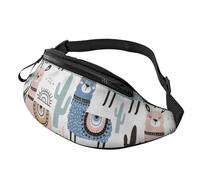 Llama Alpaga Cactus Imprimé Hommes Femmes Sac banane élégant Sac de voyage pour Randonnée Cyclisme et Course à pied