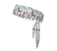 Llama Alpaga Cactus Imprimé Tennis Bandeau Bandeau Unisexe Sport Head Tie pour Basketball, Course, Karaté