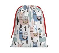 Llama Alpaga Cactus Print Gift Drawstring Decor Bag For Holiday Party Favors Birthday Anniversary Pouch