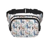 Llama Alpaga Cactus Sac banane unisexe tendance pour l'entraînement, la course, les voyages et la randonnée, Noir , Taille unique