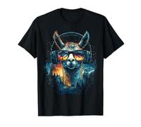 Llama Animal Lover Nature Motif Musique Casque Art Lama T-Shirt