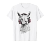 Llama Animal Print Graphic Music Casque Illustration Lama T-Shirt