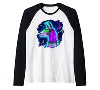 Llama Cyborg Robot Llama Cool Artistique Rétro Alpagas Manche Raglan