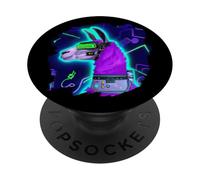 Llama Cyborg Robot Llama Cool Artistique Rétro Alpagas PopSockets PopGrip Adhésif