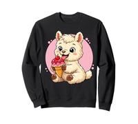 Llama Eating Ice Cream Graphic Boys Girls Lama Lover Sweatshirt