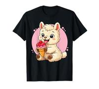 Llama Eating Ice Cream Graphic Boys Girls Lama Lover T-Shirt