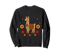 Llama Folk Art Floral coloré alpaga botanique Sweatshirt