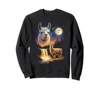 Llama Howling to The Moon Weird Meme Funny 90's Lama Alpaga Sweatshirt