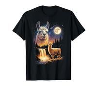 Llama Howling to The Moon Weird Meme Funny 90's Lama Alpaga T-Shirt