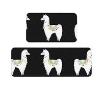Llama Lot de 2 tapis de cuisine antidérapants ergonomiques pour cuisine, bar, bureau