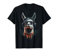 Llama Nature Animal Lover Art Musique Casque Motif Lama T-Shirt