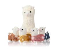 Llama Stuffed Animals with 4 Baby Llamas Cute Alpaca Plush Set Kawaii Llama Soft Pillow Dolls for Girls Birthday Wedding Anniversary Presents Home Sof