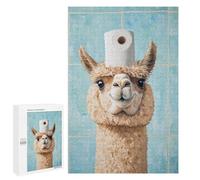Llama with Toilet Paper Hat Puzzle 1000 Pièces Educa Jouet en Bois Cadeau Unique Décoration Intérieure Jeu Éducatif Challenge Toy Adultes Et Enfants À Partir De 14 Ans 1000 PCS