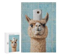 Llama with Toilet Paper Hat Puzzle 1000 Pièces Educa Jouet en Bois Cadeau Unique Décoration Intérieure Jeu Éducatif Challenge Toy Adultes Et Enfants À Partir De 14 Ans 300 PCS