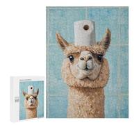 Llama with Toilet Paper Hat Puzzle 1000 Pièces Educa Jouet en Bois Cadeau Unique Décoration Intérieure Jeu Éducatif Challenge Toy Adultes Et Enfants À Partir De 14 Ans 500 PCS