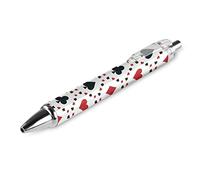 Llamas Stylo à bille rétractable avec motif de poker - Encre noire - Écriture lisse avec prise en main confortable - Fournitures de bureau pour homme et femme