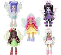 LLAMAXY Lot de 5 poupées Fairy Fashion Series 2 - Comprend 5 codes d'articles virtuels scellés - Mélangez et assortissez des tenues, des ailes portables, des mini poupées de collection - Coffret