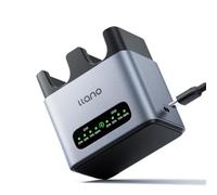 llano 20W LP-E6P LP-E6NH Chargeur de Batterie Rapide 2 Emplacement pour Canon Batteries d’Appareil EOS R5/R6/R7 Mark II, 5D/6D/7D Mark II/III/IV, 60D/70D/80D/90D, USB-C, Affichage LED, Aluminium CNC